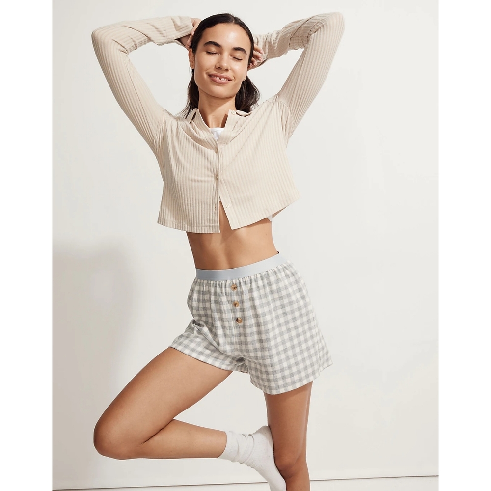 Madewell MWL Brushed Rib Cropped Cardigan Sweater